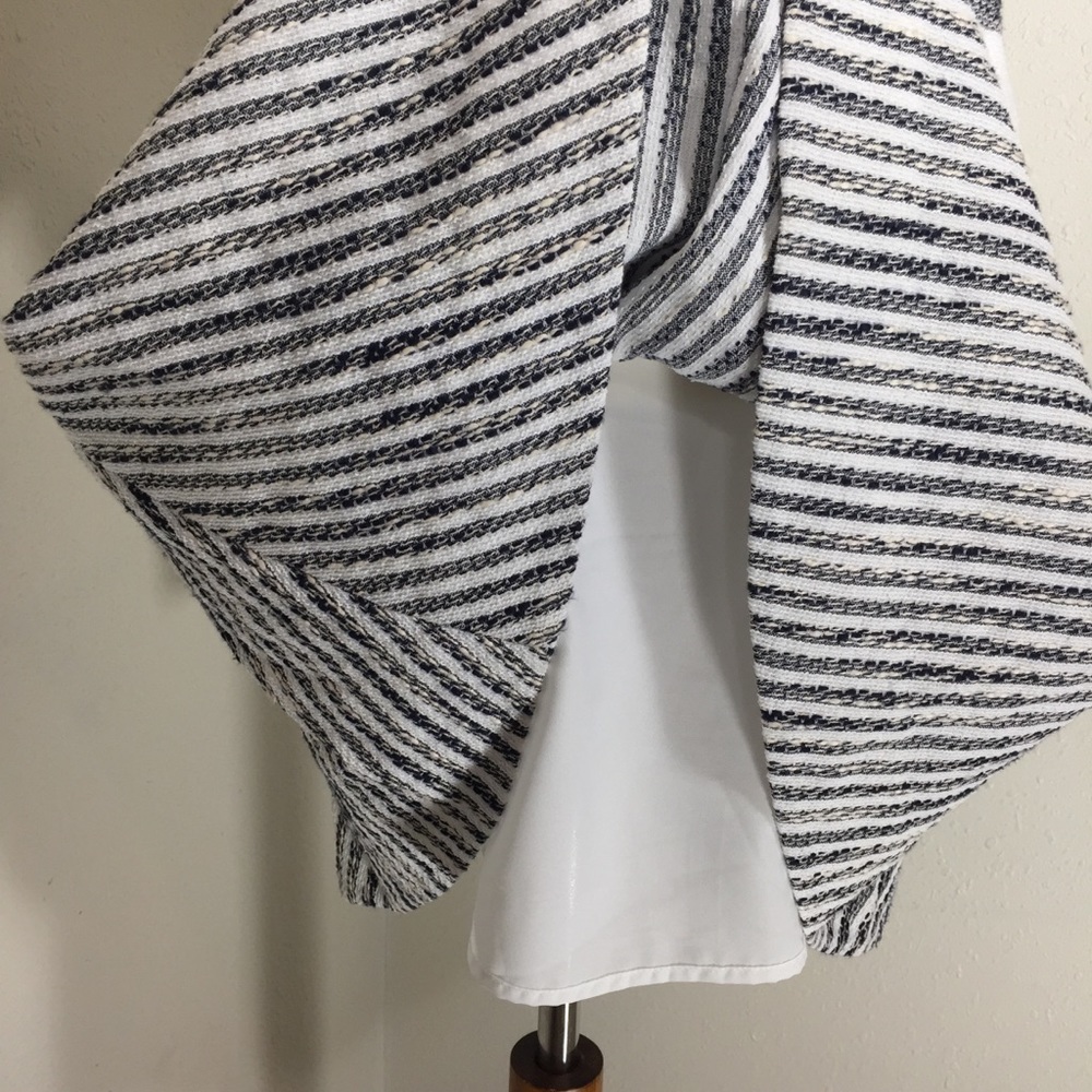 J. Crew White Navy Tweed Striped drop Waist Dress - Picture 8 of 8